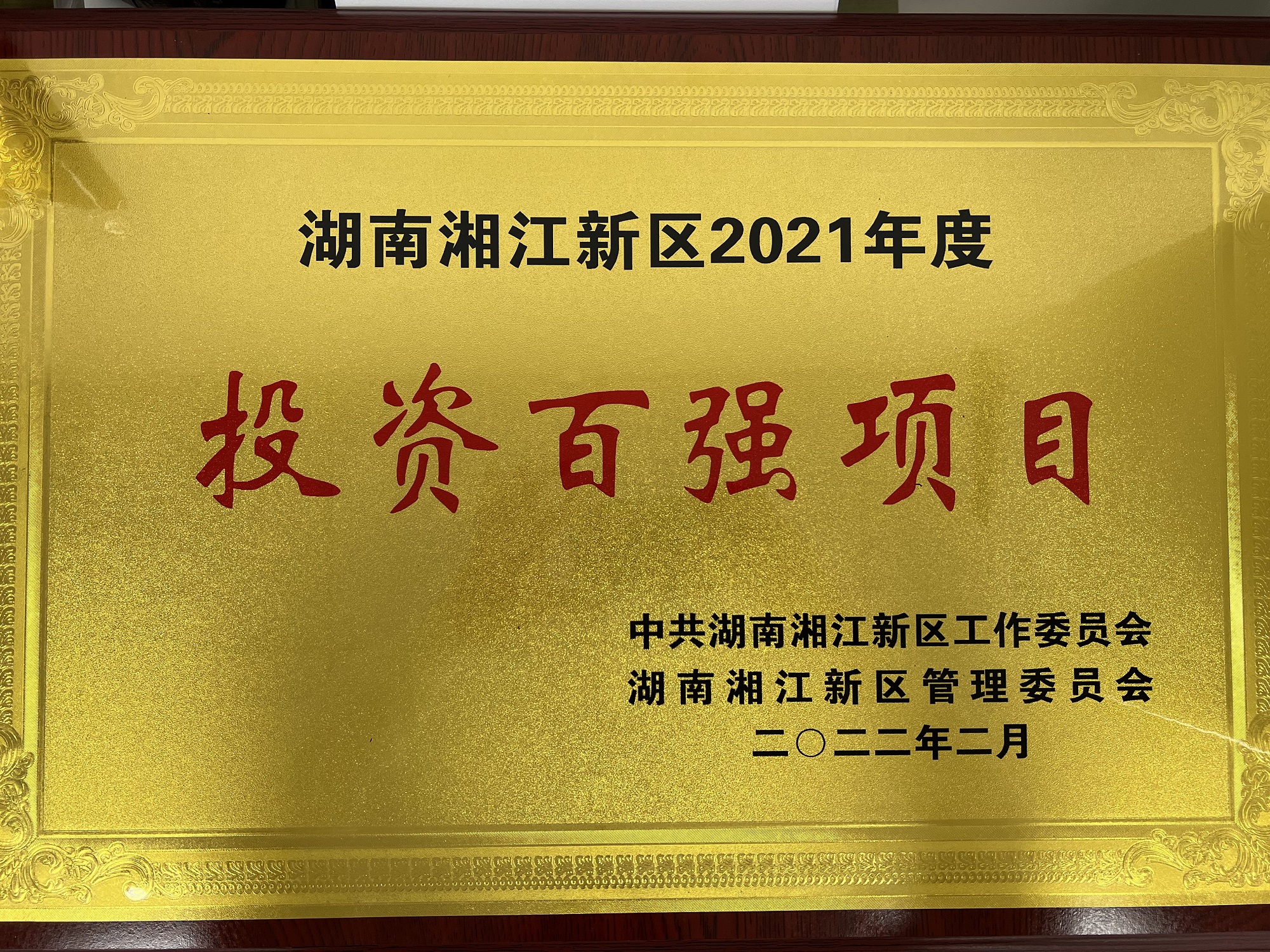 2022年2月，智谷集团获湖南湘江新区投资百强项目